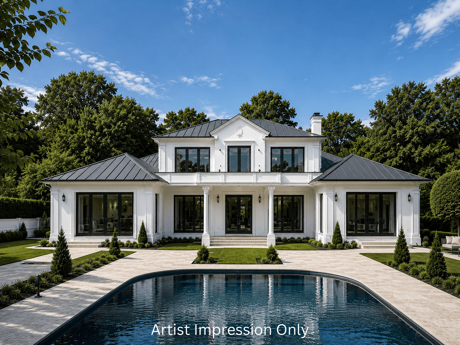 Artist impression of the residence and pool