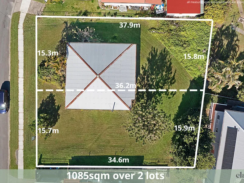 1085m2 Block. 2 Lots. 30.9m Frontage 