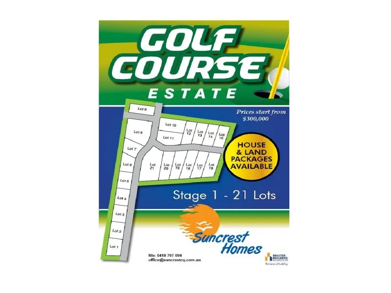 Approved Development for 60 Lots - Golf Course Estate-