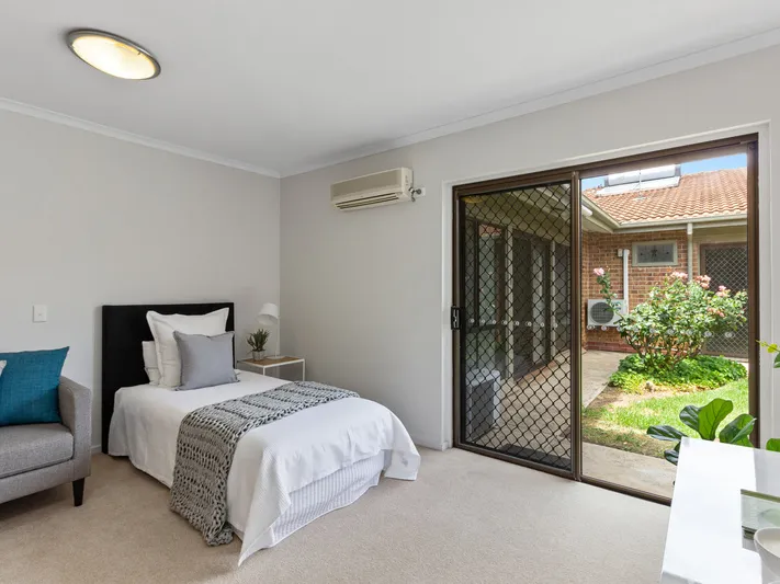 Refurbished unit with garden views