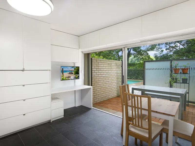 Light filled studio apartment with private courtyard