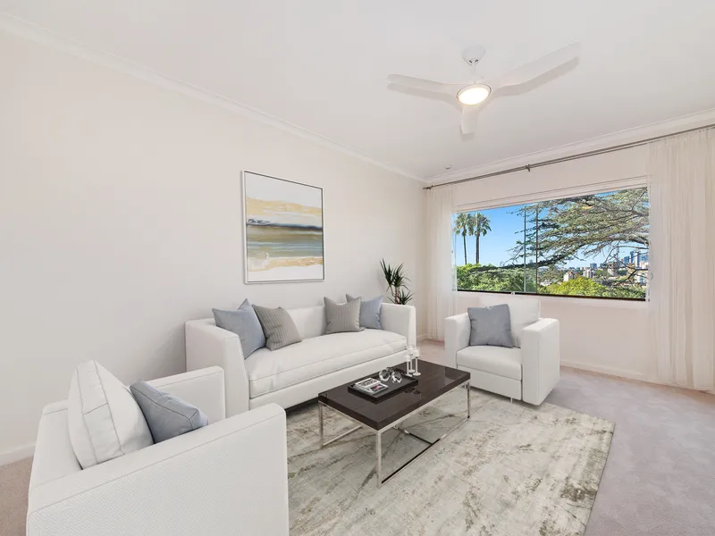 Freshly Updated Apartment with Views of City and Bridge
