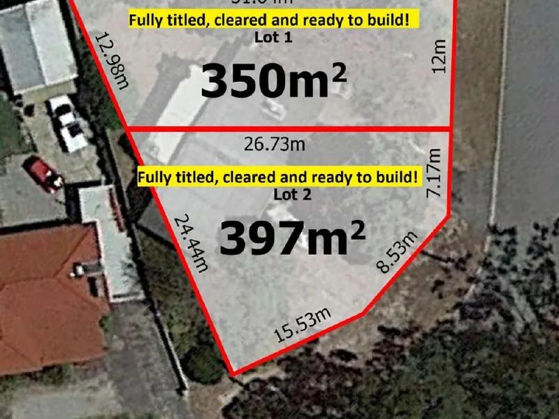 PREMIUM STREET FRONT SURVEY STRATA BLOCKS WITH NO STRATA FEES!! FULLY TITLED, CLEARED AND READY TO BUILD!!!