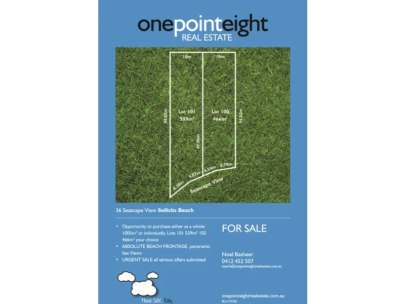 ABSOLUTE BEACH FRONTAGE