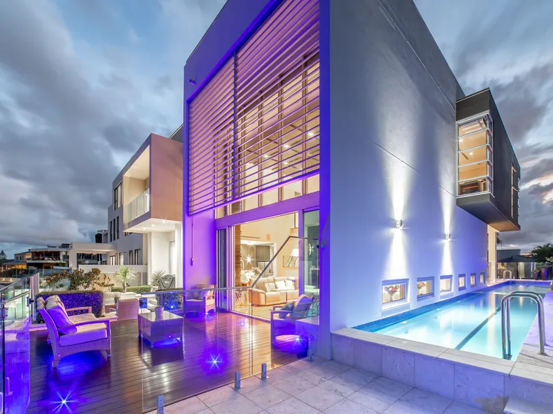 UNDER CONTRACT - FOUR LEVEL ARCHITECTURAL MASTERPIECE ON CAPRI WATERFRONT