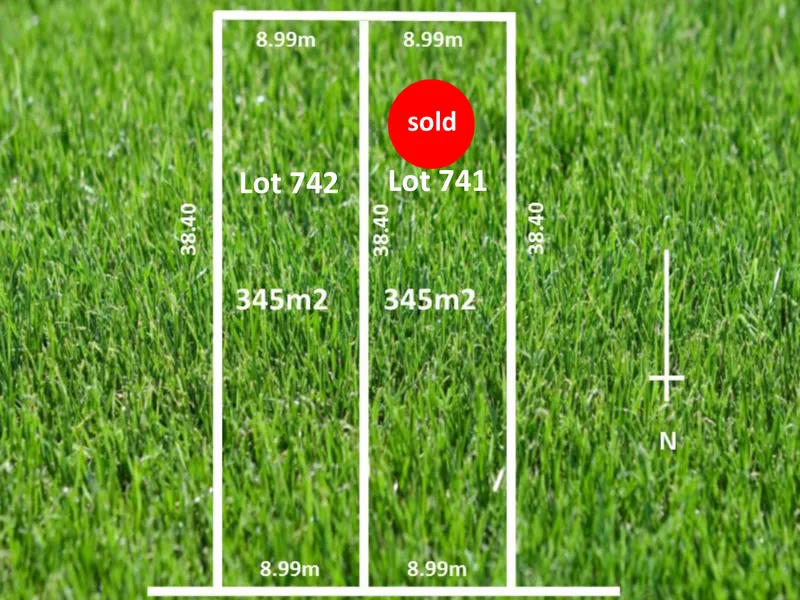 Rare earth of 345sqm each allotment (8.99m x 38.40m) – your dream home awaits! (House and Land package available). Lot 741 SOLD. 