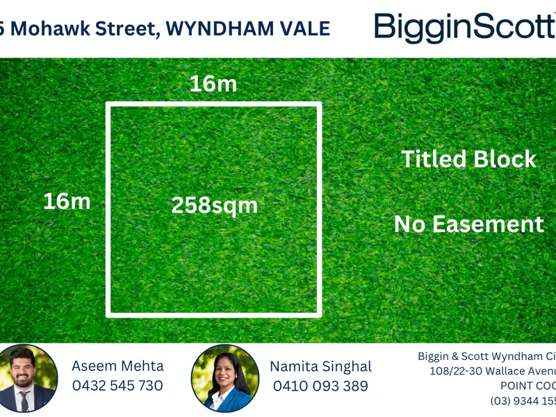 LOCATION AT ITS BEST... 258 SQM EASEMENT FREE BLOCK