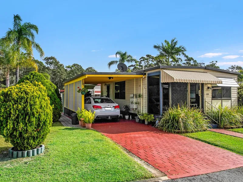 House 139 is in a nice, quiet position within the Park & only a short stroll to the  Swimming Pool and BBQ Area. Now Asking $185,000!!