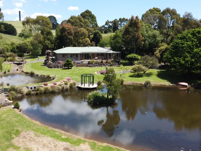 Secluded waterfront oasis on acreage with endless views!