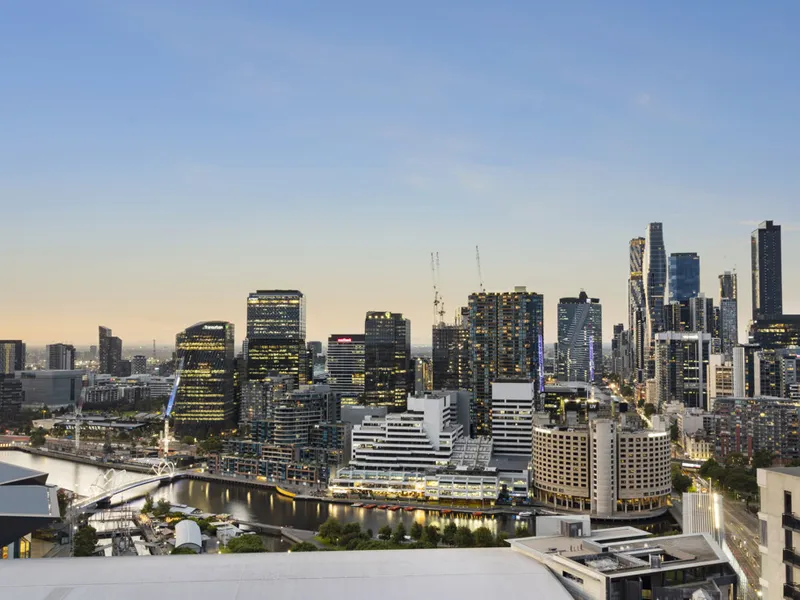 Panoramic Vista of the Bay, River and City.