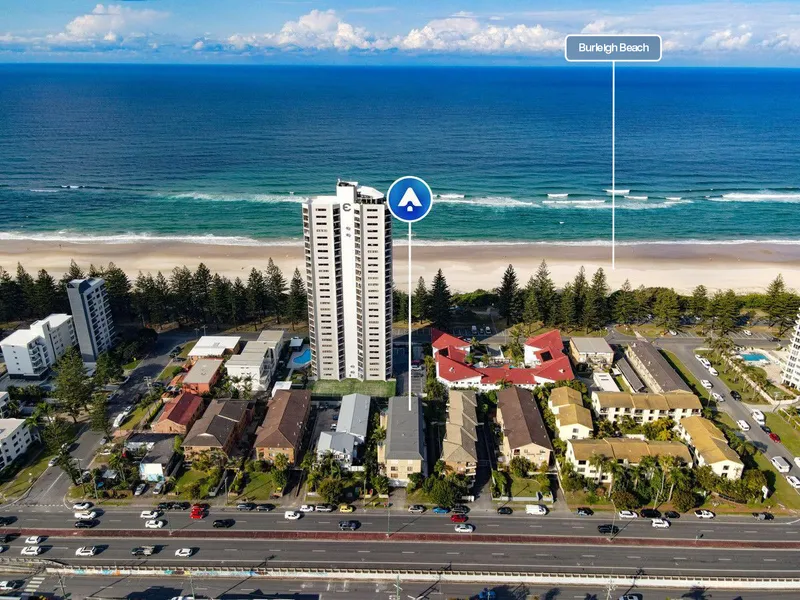 Ground Floor Apartment with HUGE Patio & metres to Burleigh Beach