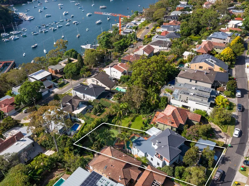 North facing home, with spacious and tropical district views across Sailors Bay to Castlecrag