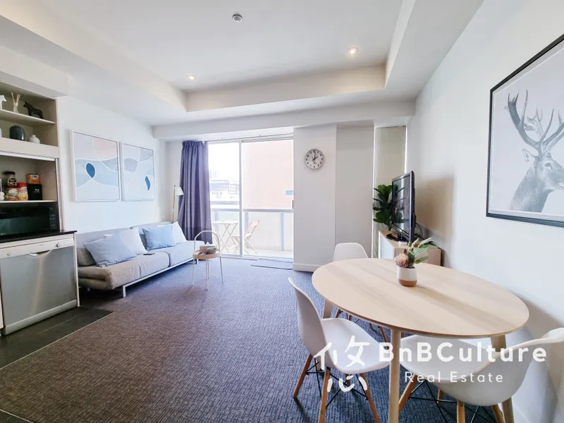 Experience Living with a View! Fully Furnished 2-bedroom Apartment at 1008/233 Collins St, Melbourne VIC 3000.