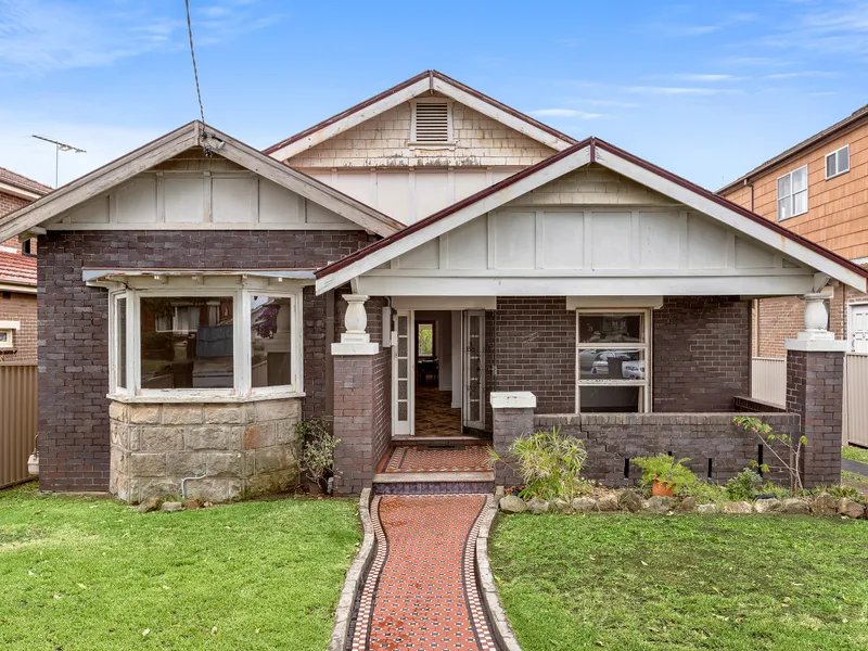 Original solid-brick bungalow on large block, meters from the historic gates of Earlwood Oval 