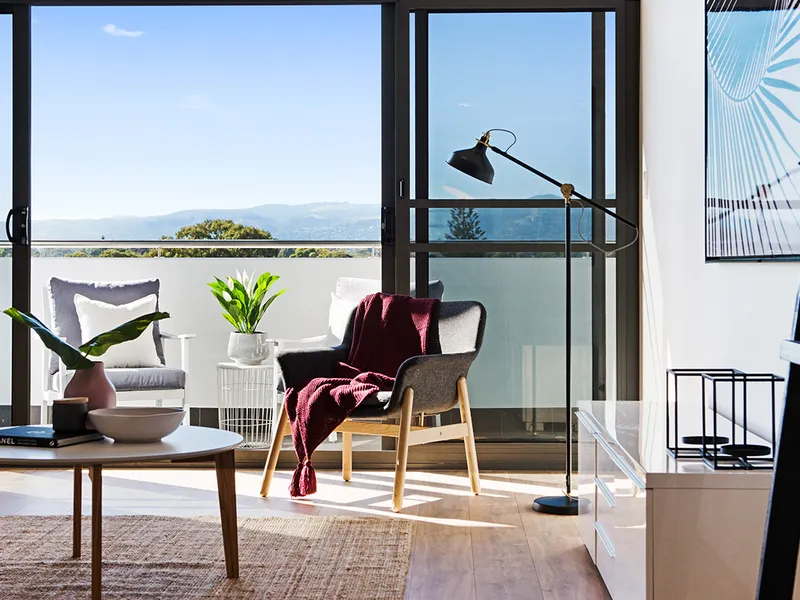 WAKE UP TO A VIEW OF THE ADELAIDE HILLS AND RELAX INTO APARTMENT LIVING