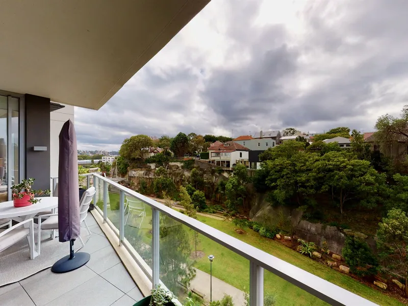 Rare PARK FACING immaculate 2 bedroom offering over 100sqm of Harold Park living