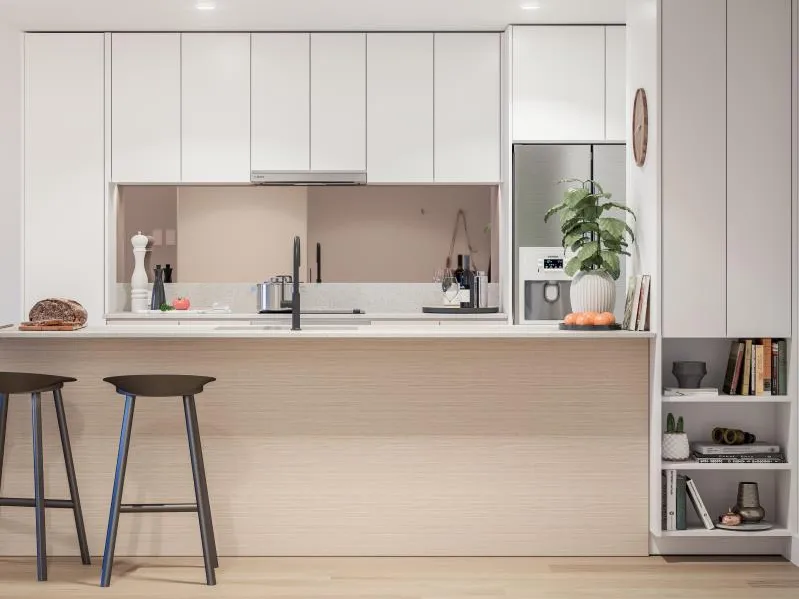 Open plan two bedroom apartment with park views