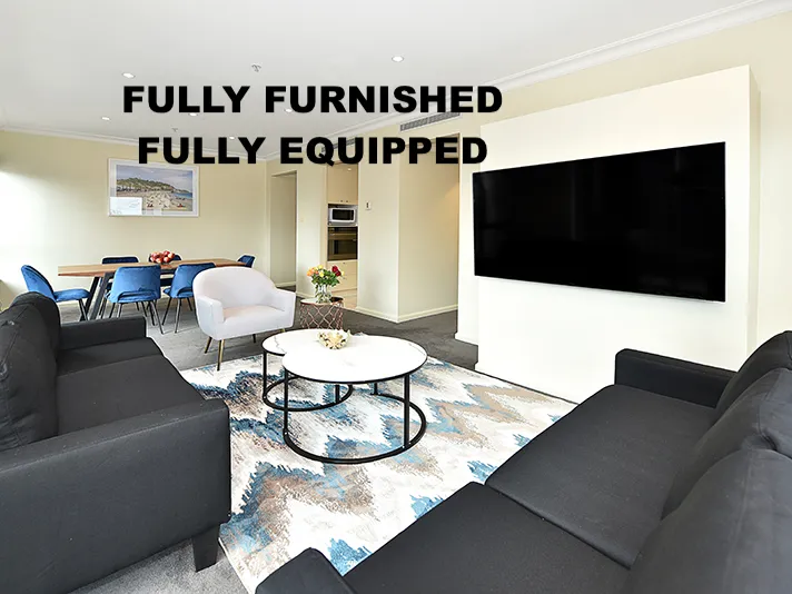 CBD High floor fully furnished 3 bed 2 bath apartment