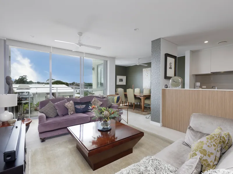Bright, sunny, open outlook from this designer luxury 2 bedroom apartment.