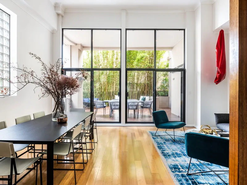 Warehouse-style living + rare alfresco appeal