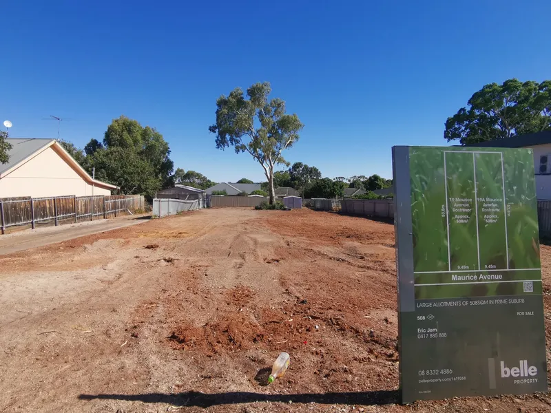 LARGE ALLOTMENTS OF 508SQM IN PRIME EASTERN SUBURB