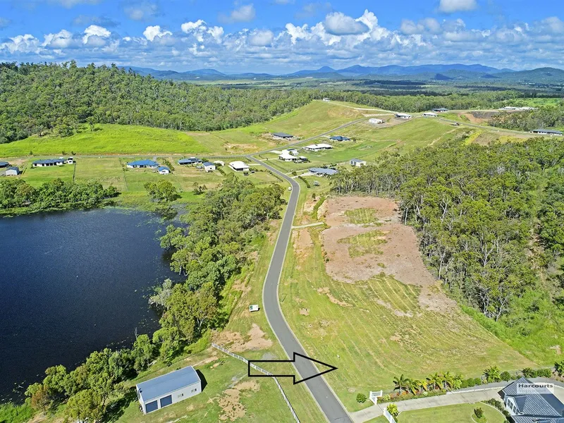 Elevated with views of lake. Bush at rear.