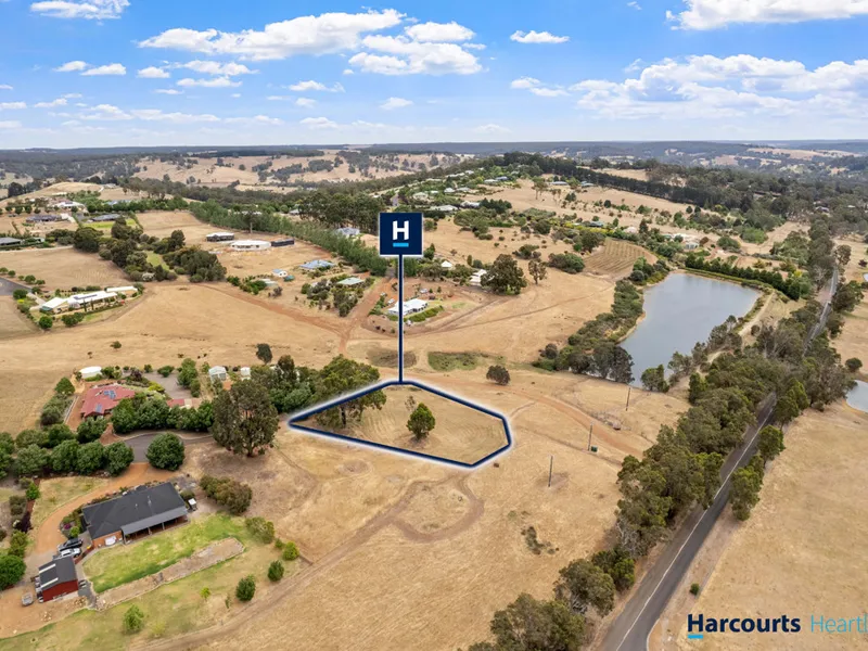 Scenic supreme land overlooking rural countryside, dam and farmlands.