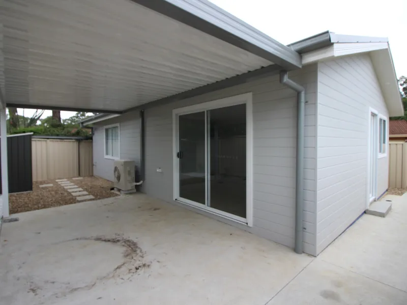 New Two bedroom Granny Flat, air conditioning, entertainment area and shed with driveway parking