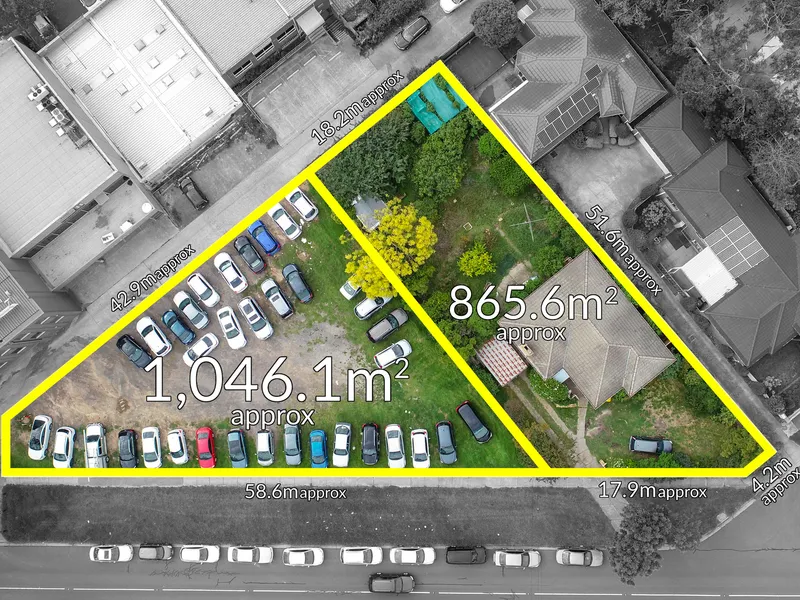 Land Approx 1918.2 sqm – 9 Townhouses with plan and permit