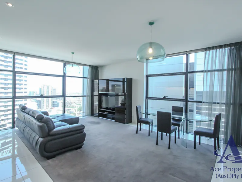 Furnished one bedroom plus study room apartment available in the Lumiere building.