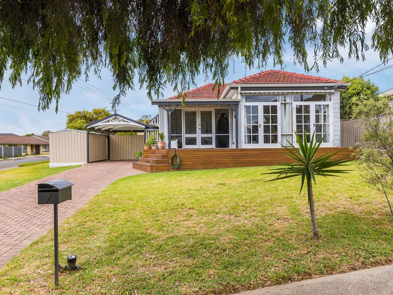 Beachside vibes meet a cute-as-a-button abode with a bright future on a corner block...