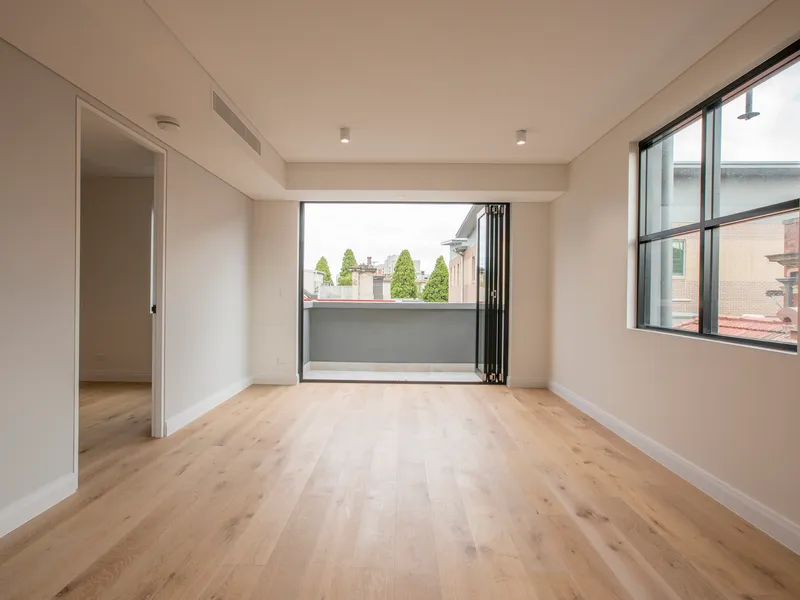 Oversized city view apartment in chic conversion