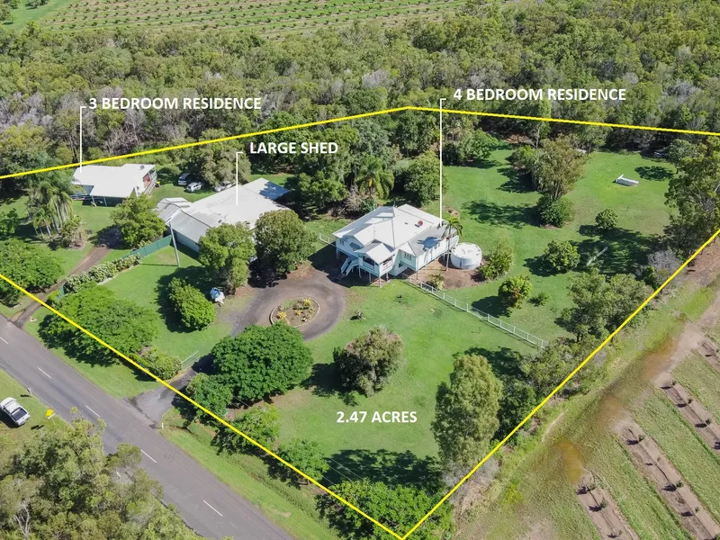 2 HOUSES, 2.47 ACRES, LOADS OF SHED SPACE AND NO NEIGHBOURS