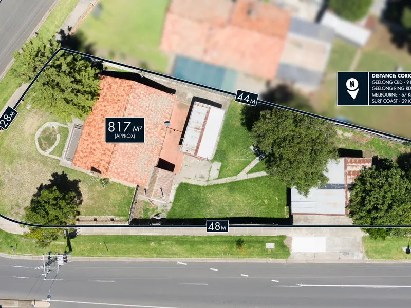 Impressive 818m2 approx. corner allotment.