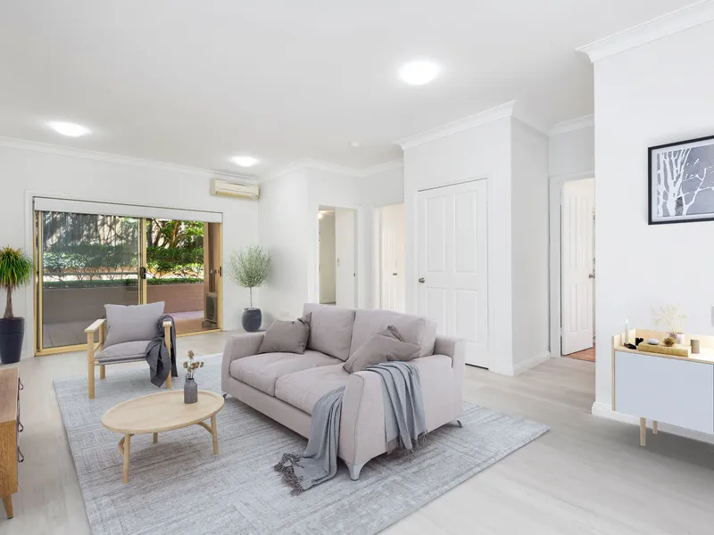 Refreshed lifestyle apartment with private leafy courtyard