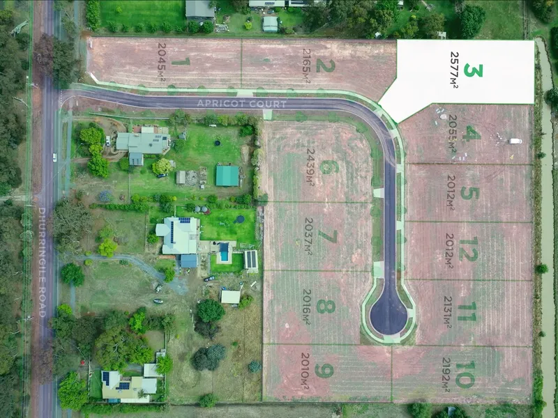 APRICOT COURT - TITLED Half Acre lots ready to build.