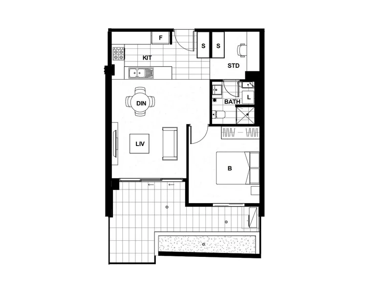 Huge size 1bedroom plus study for sale