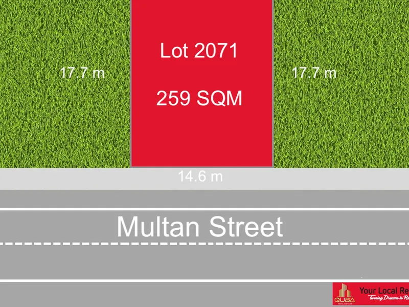 Titled Rectangular Block with 14.6m frontage