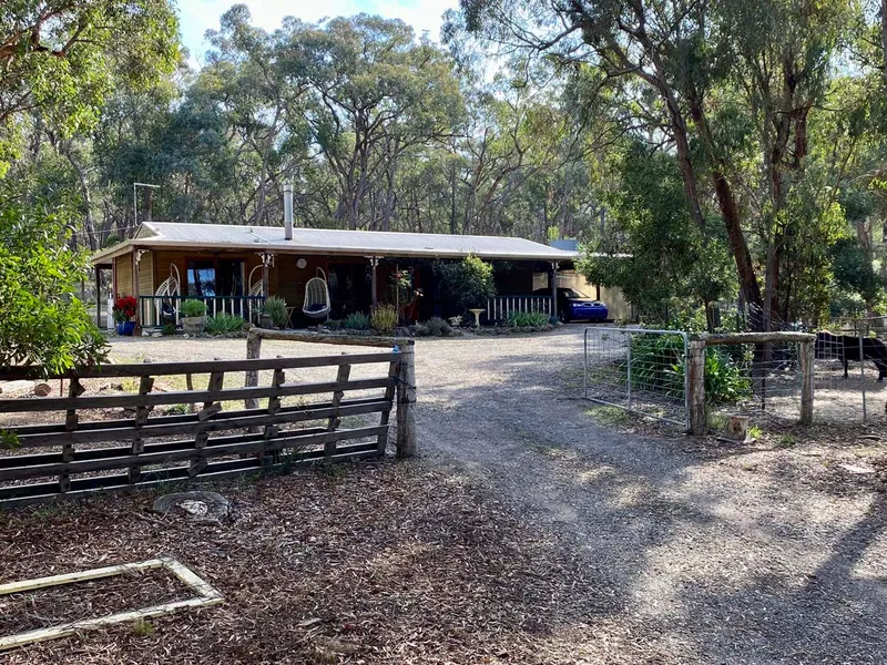 Travel up the meandering driveway to this warm and inviting elevated homestead overlooking dam and forest on approx 20 acres
