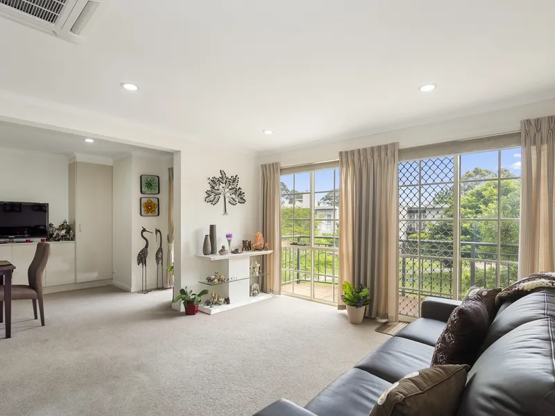 Modern apartment with garden views