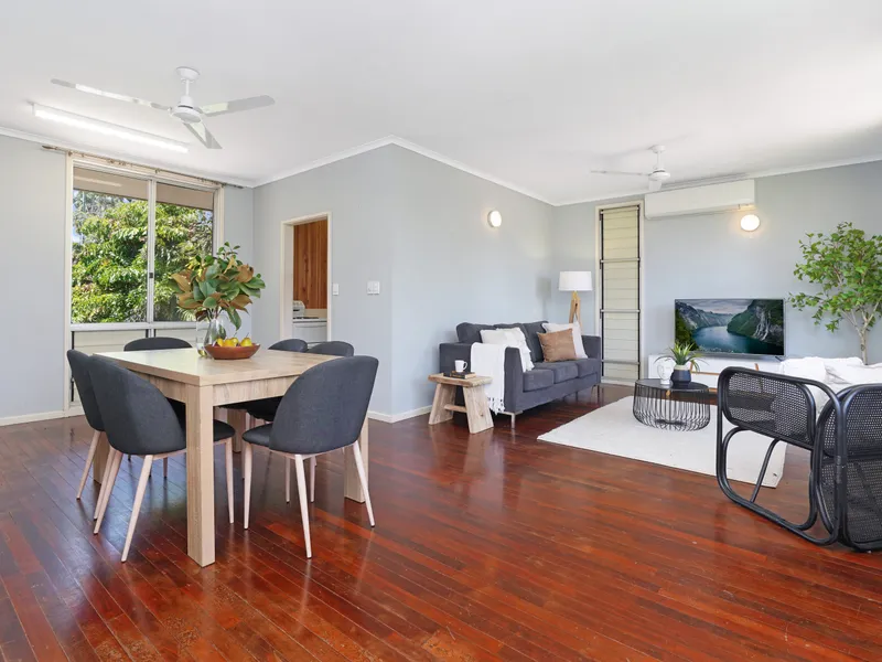 Bright, high-potential elevated home on huge block