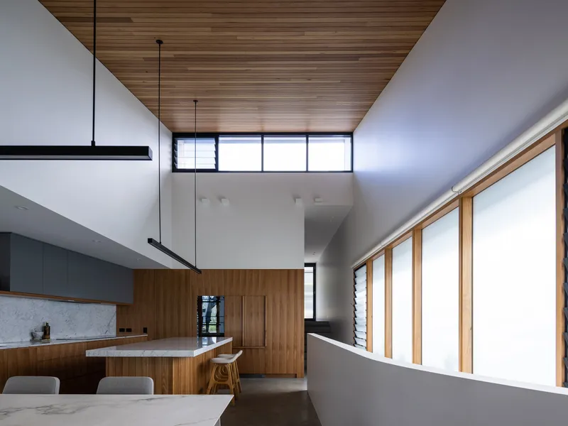 As new contemporary residence with serene views