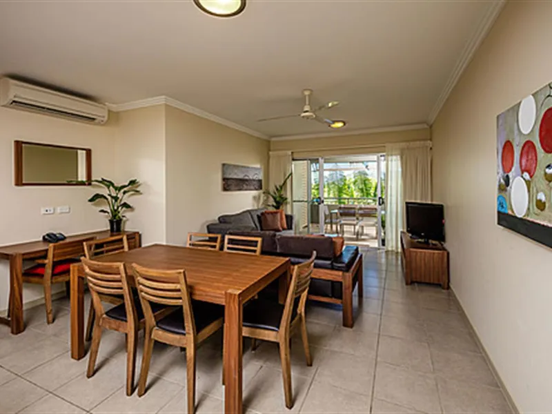 Fully furnished, one bedroom with a pool.