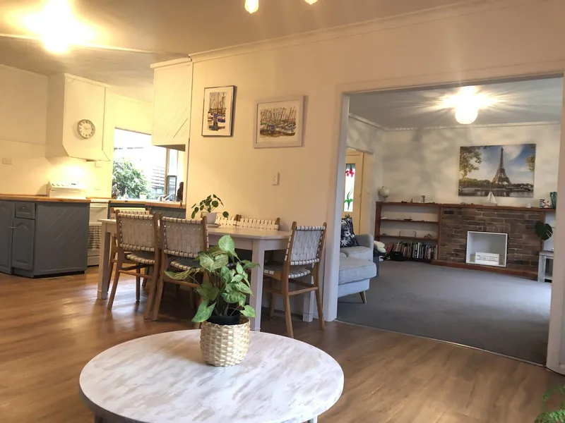 Modern family living with a large backyard