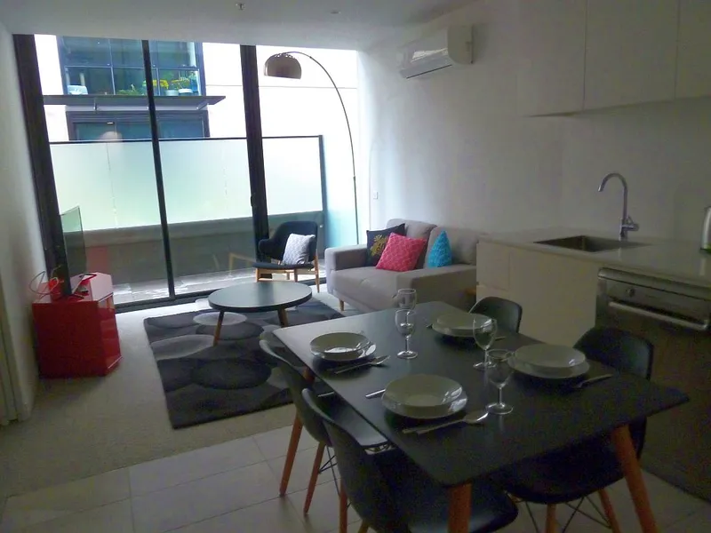 FULLY FURNISHED one bedroom plus study apartment with secure parking and storage.