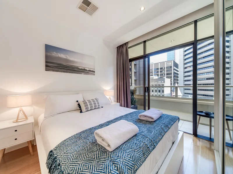 Urban cool: Light-filled two-bedroom apartment minutes from Rundle Mall.