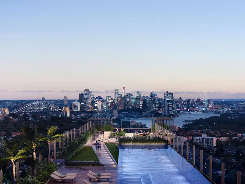 High Level 2 bedroom apartments offer stunning views of the entire Sydney City