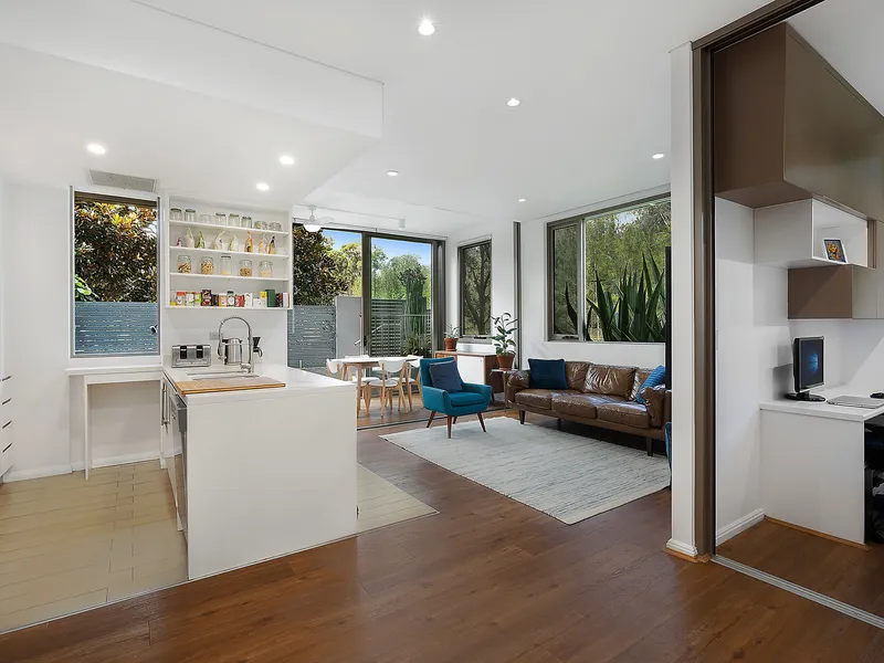 Contemporary apartment, idyllic reserve view