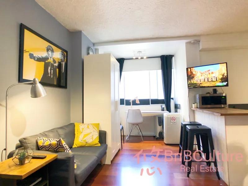 Beautifully Furnished Studio Apartment with Abundant Natural Light in a Prime Location 