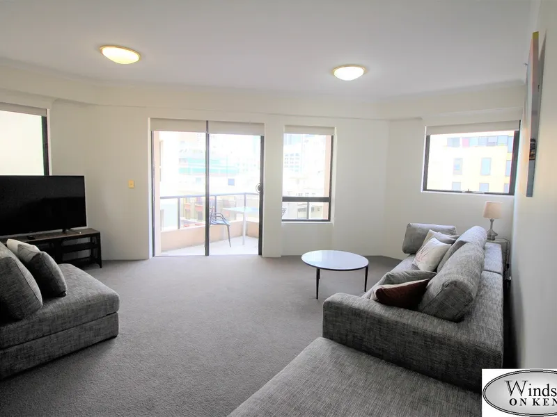 Fully Furnished Large 2 Bedroom Apartment with City View & Car Space in Sydney CBD